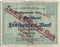 Német Birodalom/Weimari Köztársaság/Hof 1922.10.6. 500M piros 1923.10.24. 20.000.000.000M fny-sal! T...