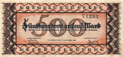 Német Birodalom/Weimari Köztársaság/Kaiserslautern 1923.9.10. 500.000M + 1923.9.20. 500.000.000M T:II