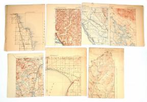 1910-1930 USA egyes területeinek topográfiai térképe, 7 db (Wisconsin, New Hampshire, Minnesota, stb.)