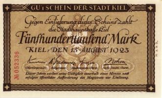 Német Birodalom/Weimari Köztársaság/Kiel 1923.8.15. 500.000M T:I-