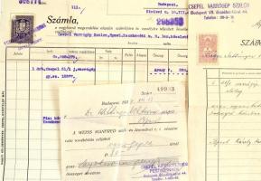 1931-37 össz 3 db Weiss Manfréd és Csepel varrógép dokumentum. 1931 Weiss Manfréd Acél és Fémművei R...