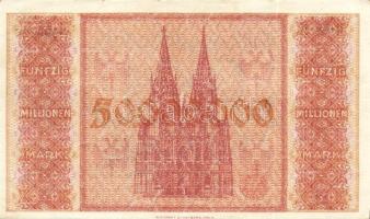 Német Birodalom/Weimari Köztársaság/Köln 1923.8.1. 500.000M + 1923.8.15. 50.000.000M T:II