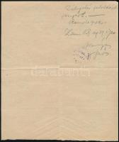 1939 Zsámbok árverési hirdetmény, hajtásnyommal