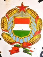 Zománcozott fém tábla "Állami Általános Iskola" felirattal, 61x40 cm