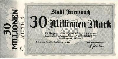 Német Birodalom/Weimari Köztársaság/Kreuznach 1923.9.10. 30.000.000M T:II