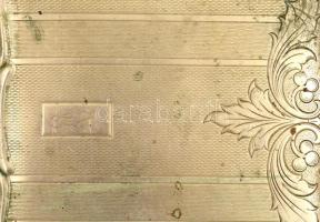 "Sz. J." monogramos régi alpakka cigarettatárca, jelzett, 8,5x7,5x1 cm