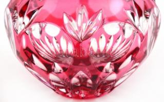 Ólomkristály váza, Val Saint Lambert jelzéssel, kis kopásnyomokkal, m: 10,5 cm