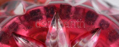 Ólomkristály váza, Val Saint Lambert jelzéssel, kis kopásnyomokkal, m: 10,5 cm