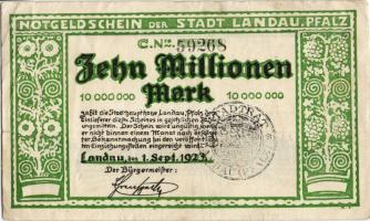 Német Birodalom/Weimari Köztársaság/Landau 1923.9.1. 10.000.000M T:II