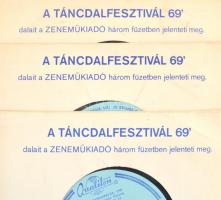 10 db régi bakelit lemez, közte 1 db Bee Gees (Jumbo/The singer sang his sing), valamint 9 db 1969 t...