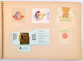 cca 1940-1970 Kb. 130 db háború utáni cigaretta és szivarka címke, nagyrészt spirálfüzetbe ragasztva...
