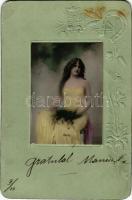 1907 Lady. Emb. floral (EB)