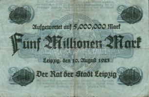 Német Birodalom/Weimari Köztársaság/ Leipzig 1918.10.17. 20.000.000M zöld 1923.8.10. 5000.000M fny-s...
