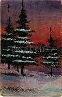 Hand-painted winter landscape (fa)