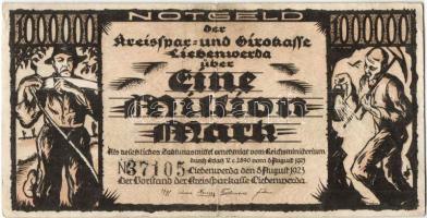 Német Birodalom/Weimari Köztársaság/ Liebenwerda 1923.8.8. 1000.000M T:II/III+