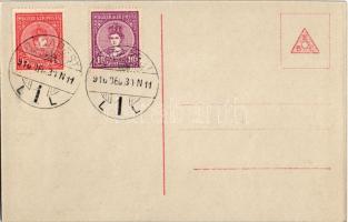 1916 Das ungarische Königspaar mit dem Kronprinzen im Krönungsornat / IV. Károly, Zita és Ottó trónö...