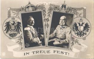 In Treue Fest! / II. Vilmos és Ferenc József császár / Wilhelm II and Franz Josef, Viribus Unitis propaganda. NPG. 4586. (apró szakadás / tiny tear)