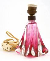 Kétrétegű üveg lámpa, Val St. Labert jelzéssel, karcolásokkal, m: 20 cm