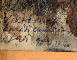 Bényi László (1909-2004): Sátrak az erdőben (Cserkész tábor?). Vegyes technika, papír, jelzett a műv...