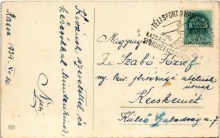 Boldog Újévet! / New Year greeting card, mushroom + "1939 Téli sport a Kassai havasokban Sporth...