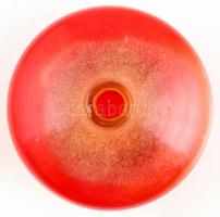 Muránói üveg váza, jelzett, kis kopásnyomokkal, m: 17,5 cm, d: 20 cm