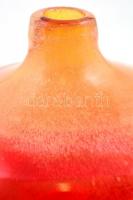 Muránói üveg váza, jelzett, kis kopásnyomokkal, m: 17,5 cm, d: 20 cm