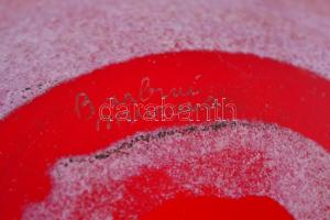 Muránói üveg váza, jelzett, kis kopásnyomokkal, m: 17,5 cm, d: 20 cm