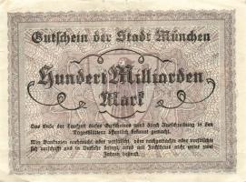 Német Birodalom/Weimari Köztársaság/ München 1923.10.26. 100.000.000.000M T:II