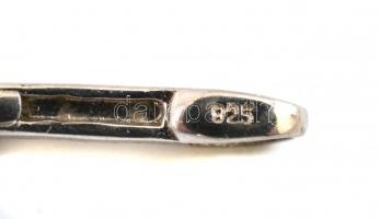 Ezüst(Ag) nyakék, apró kövekkel, jelzett, szakadással, h: 42 cm, bruttó: 13,8 g