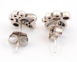 Ezüst(Ag) szívecskés fülbevalópár, jelzett, 1×1 cm, bruttó: 1,8 g