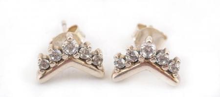 Ezüst(Ag) fülbevalópár, Pandora jelzéssel, 1×1,2 cm, bruttó: 1,9 g