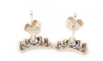 Ezüst(Ag) fülbevalópár, Pandora jelzéssel, 1×1,2 cm, bruttó: 1,9 g