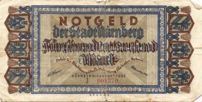 Német Birodalom/Weimari Köztársaság/Nürnberg 1923.8.11. 500.000M (3x) 2klf szériabetűvel T:II,III
