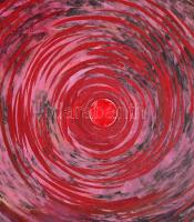 Illés Márta (?-): Vörös örvény (2007). Olaj, akril, vegyes technika, kollázs, papír, farostra kasíro...