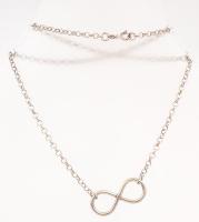 Ezüst(Ag) végtelen jeles nyaklánc, jelzett, h: 22 cm, nettó: 7,5 g