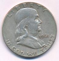 Amerikai Egyesült Államok 1961. 1/2$ Ag Franklin T:2  USA 1961. 1/2 Dollar Ag Franklin C:XF  Krause KM#199