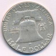 Amerikai Egyesült Államok 1961. 1/2$ Ag "Franklin" T:2 
USA 1961. 1/2 Dollar Ag "Fra...