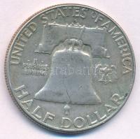 Amerikai Egyesült Államok 1960D 1/2$ Ag "Franklin" T:2 USA 1960D 1/2 Dollar Ag "Frank...
