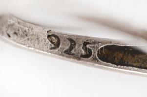 Ezüst(Ag) gyűrű, színes kövekkel, jelzett, méret: 58, bruttó: 12,4 g