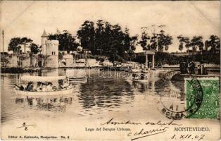 1907 Montevideo, Lago del Parque Urbano / park, lake, rowing boats. Editor A. Carluccio No. 8. (fl)