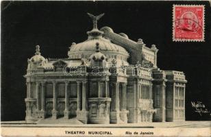 1908 Rio de Janeiro, Theatro Municipal / theatre. TCV card (EK)