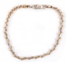 Ezüst(Ag) karkötő, csavart díszítéssel, jelzett, h: 17 cm, nettó: 3,3 g