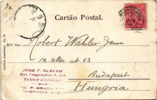 1908 Rio Grande do Sul, Praca Tamandaré  / square, fountain. TCV card (tear)