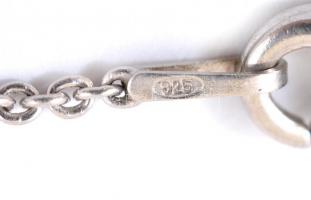 Ezüst(Ag) golyós díszítésű nyaklánc, Jézus/halálfejes medállal, jelzett, h: 40 cm, bruttó: 5,3 g