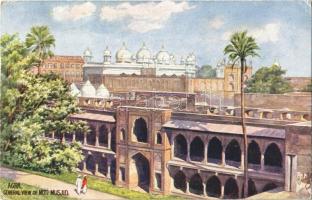 1926 Agra, General view of the Moti Masjid. Raphael Tuck & Sons Oilette Postcard No. 8957. Historic India Series I. (EK)