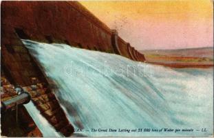 1911 Aswan, Assuan; The Great Dam letting out 31880 tons of water per minute (EK)