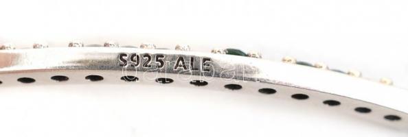 Ezüst(Ag) nyaklánc, színes kövekkel, Pandora jelzéssel, állítható h: max. 48 cm, bruttó: 4,3 g