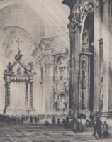 H. v. N. jelzéssel: Szent Péter-bazilka (Róma, Vatikán). Rézkarc, papír, lap széle enyhén foltos, üv...
