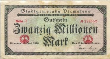 Német Birodalom/Weimari Köztársaság/Pirmasens 1923.9.12. 20.000.000M T:II