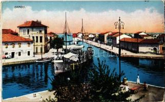 Grado, general view, steamship. Gius. Stokel & Debarba - from postcard booklet (EK)